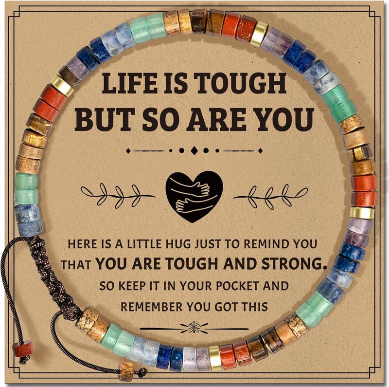 ZOKCC Inspirational Gifts Bracelets for Women: Christmas Day Gifts for Women Friends Sister Mom - Healing Natural Stone Beads Bracelets Thinking of you Get Well Soon Gift for Women - Image 1